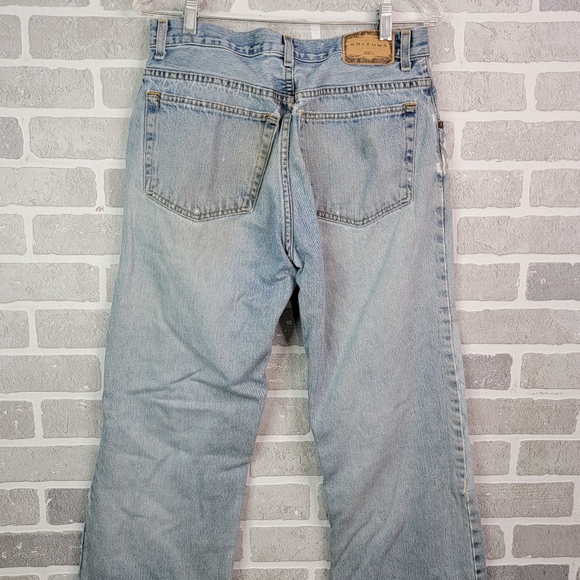 Arizona Jean Company Boot Cut Y2K Wide Leg Thashed Patched Jeans Men's 32 - Picture 13 of 16